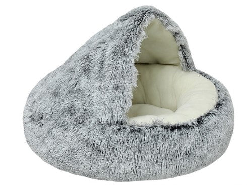 Cozy Cave Pet Bed - Plush Hooded Cat & Dog Bed