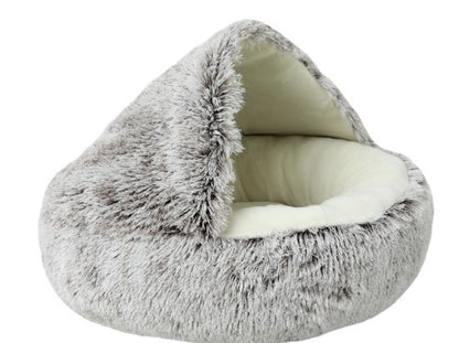 Cozy Cave Pet Bed - Plush Hooded Cat & Dog Bed