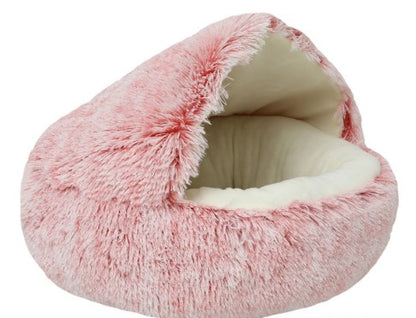 Cozy Cave Pet Bed - Plush Hooded Cat & Dog Bed